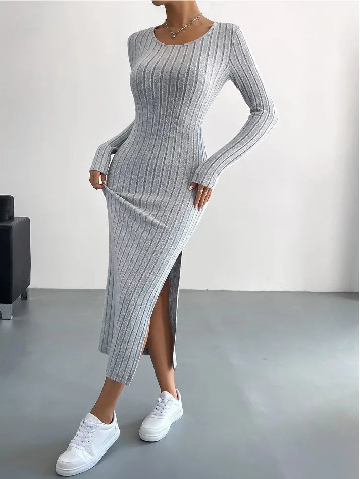 Aya Slit Sweater Dress