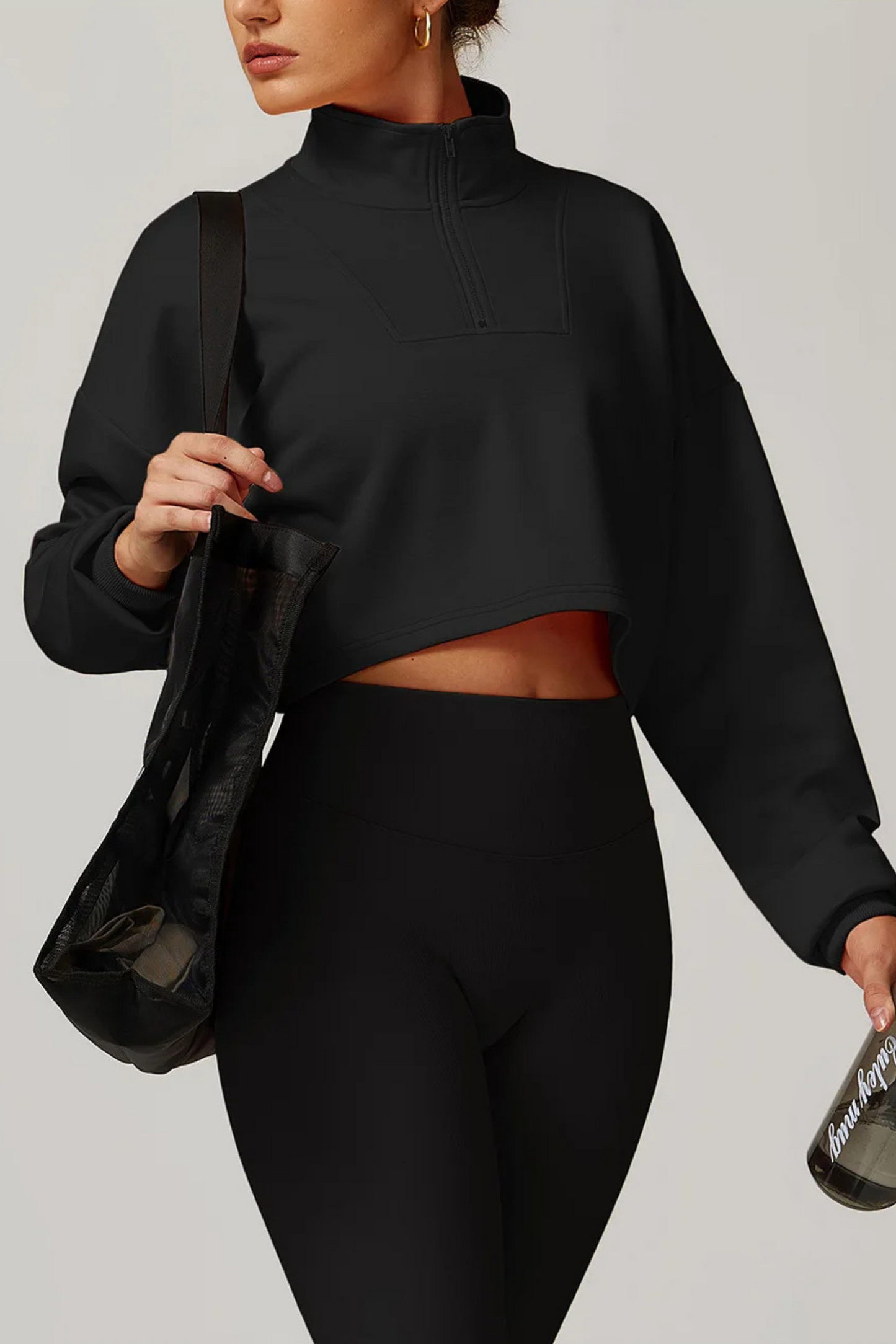 Elle Cropped Half Zip Top