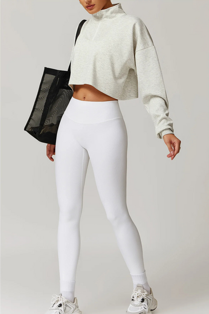 Elle Cropped Half Zip Top