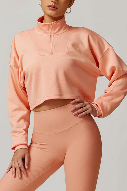 Elle Cropped Half Zip Top