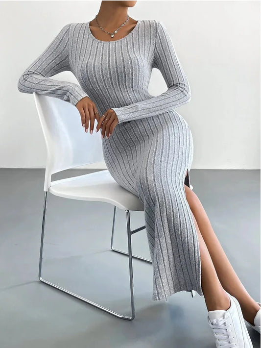 Aya Slit Sweater Dress